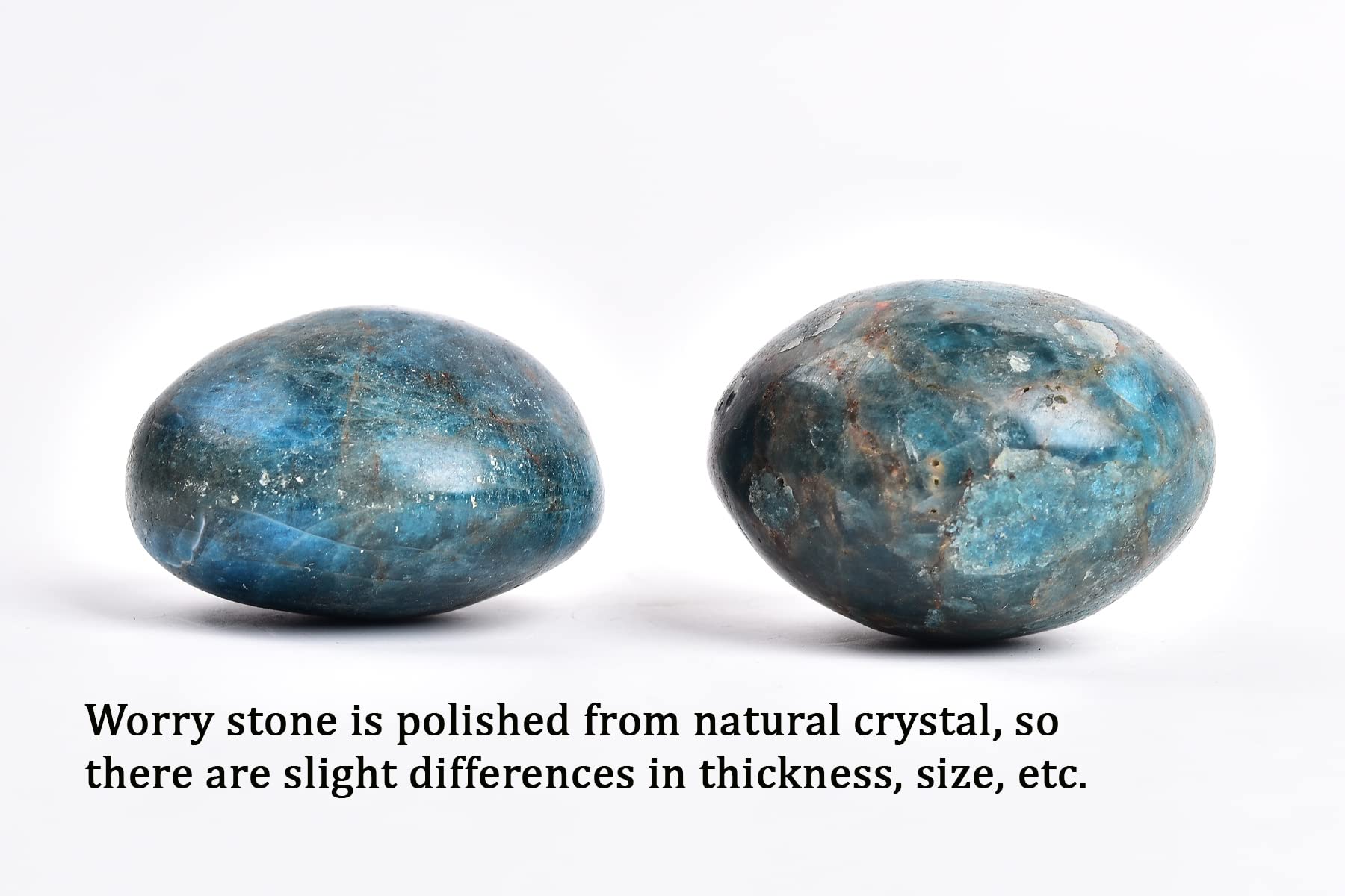 AMOYSTONE Apatite worry stone in hand for tactile calm and focus.