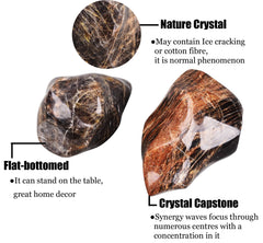 AMOYSTONE Black Moonstone Flame Tower shows varied colors for a unique centerpiece