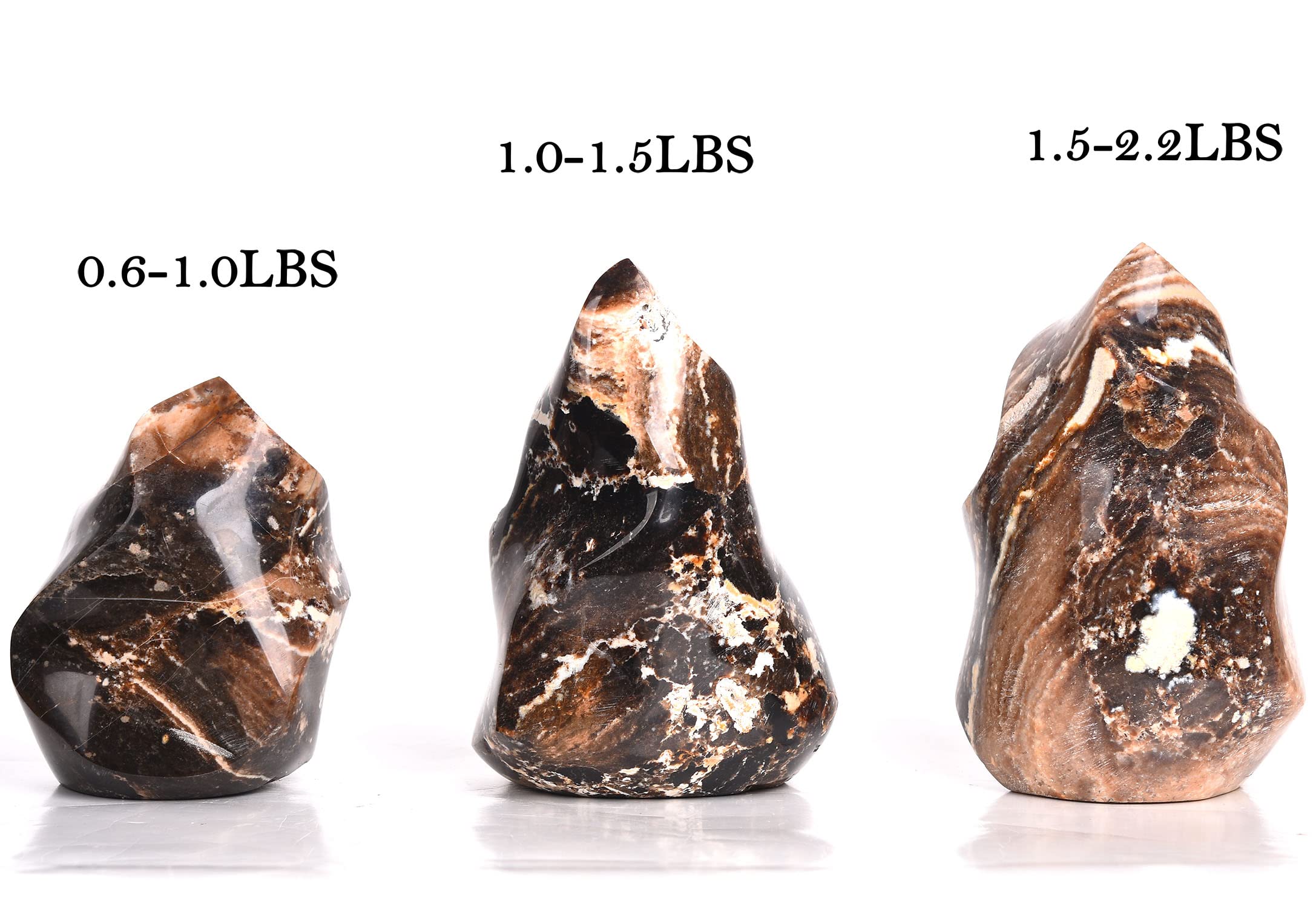 AMOYSTONE Black Opal Flame Tower gift-ready display for crystal lovers