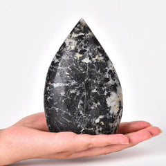 AMOYSTONE Black Tourmaline natural-patterns crystal for positive ambiance.