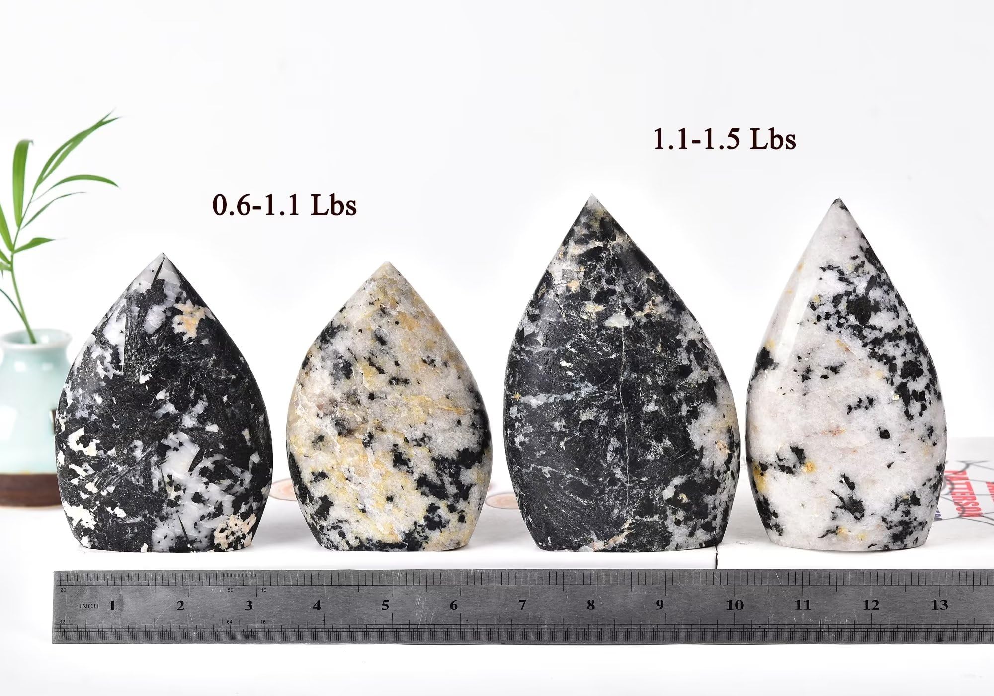 AMOYSTONE Black Tourmaline tower weighing 1.1–1.5 lbs in view.