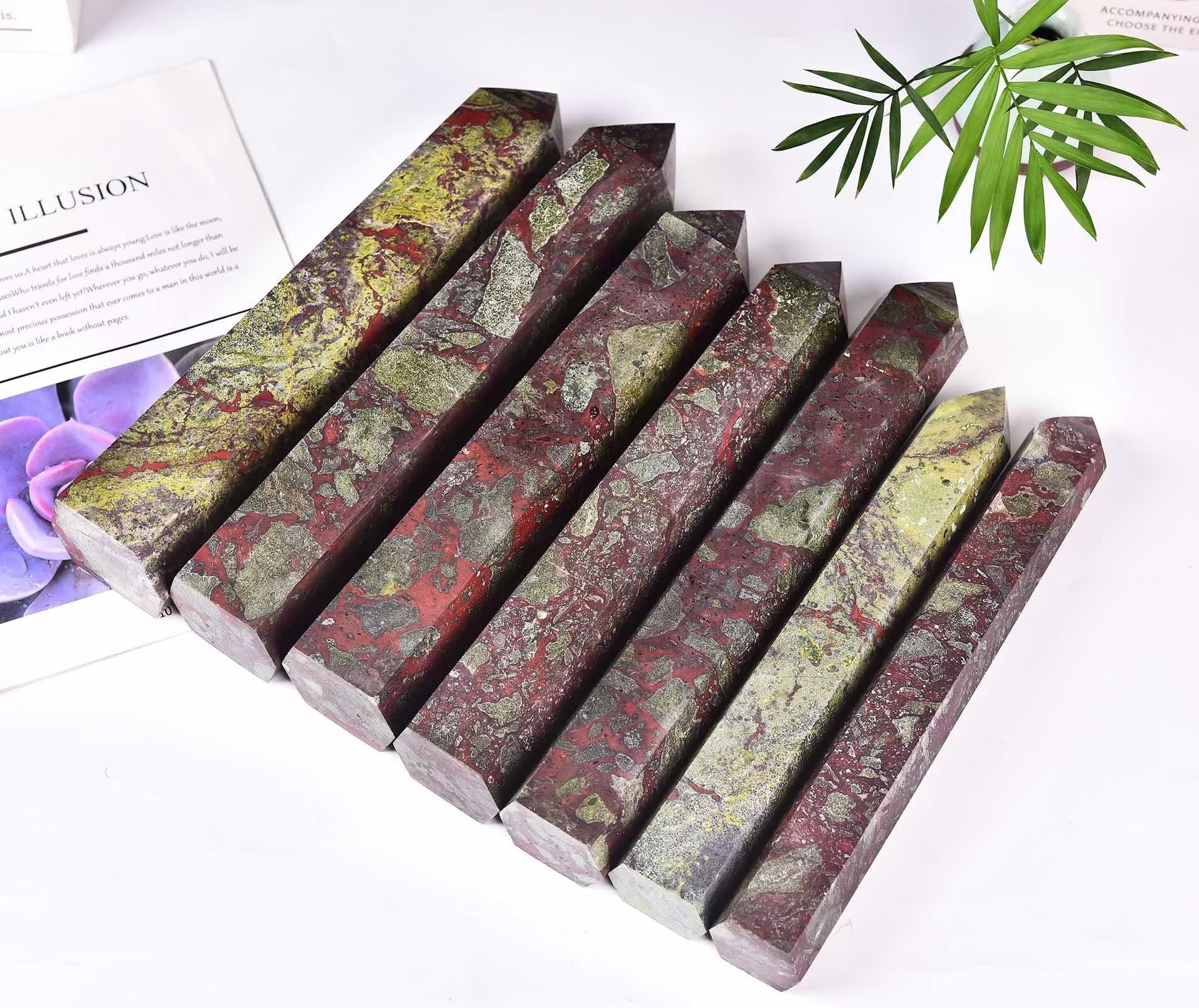 AMOYSTONE Blood Jasper wand ready for meditation and chakra work