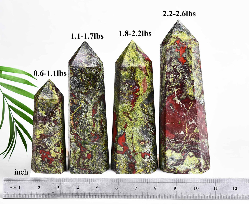 AMOYSTONE Bloodstone Obelisk used in meditation and spiritual practice.