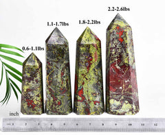 AMOYSTONE Bloodstone Obelisk used in meditation and spiritual practice.