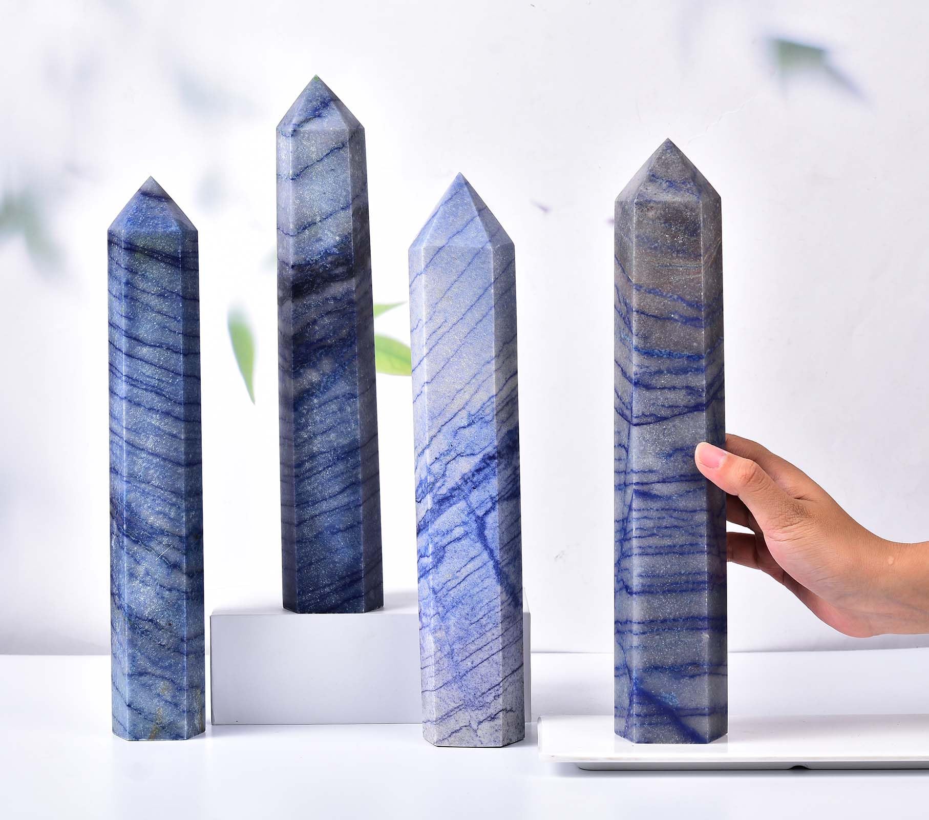 AMOYSTONE crystal display piece in a meditation space for focus.
