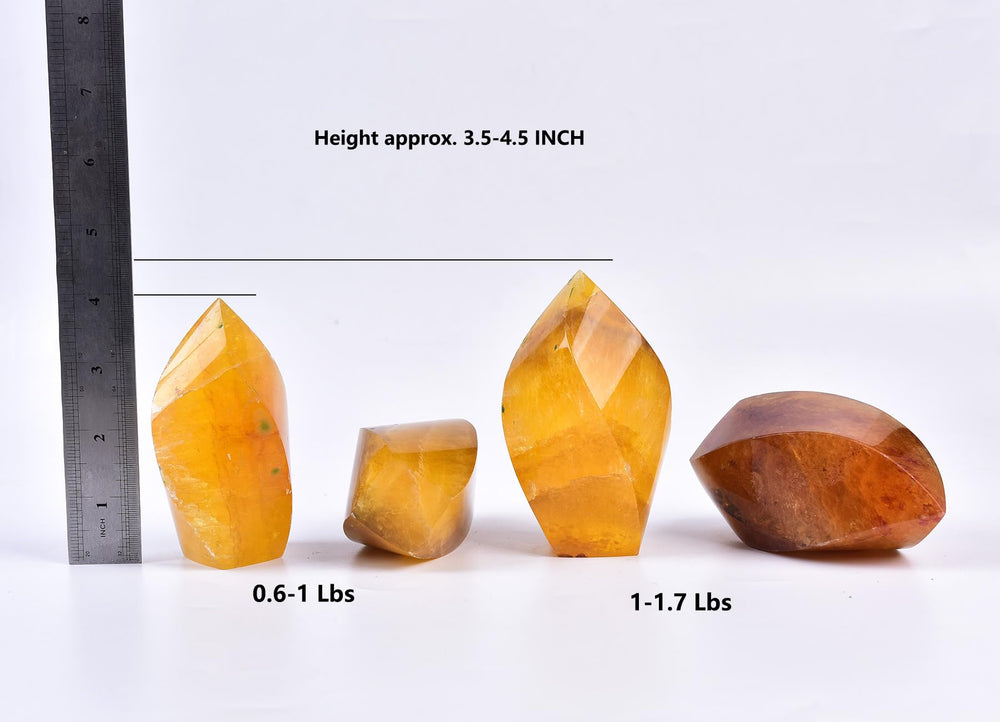 AMOYSTONE orange fluorite tower complements large desks and meditation altars.