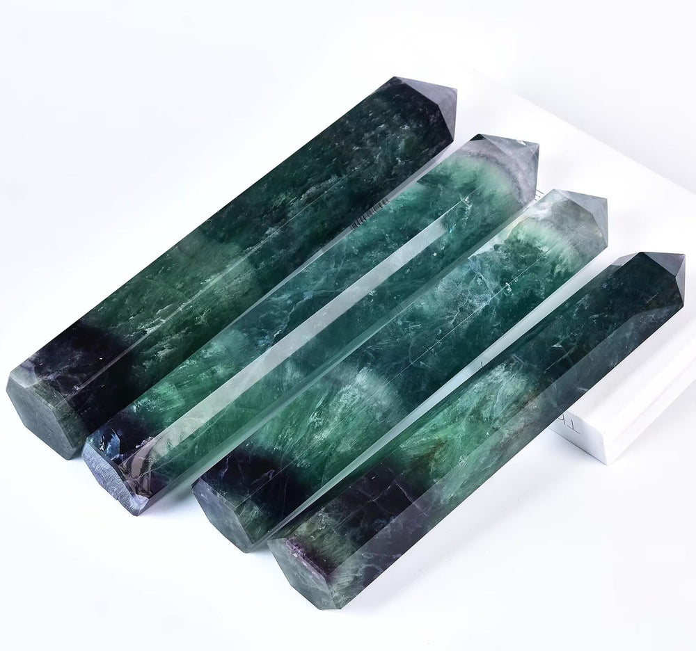 AMOYSTONE fluorite crystal wand aids emotional clarity during calm rituals.