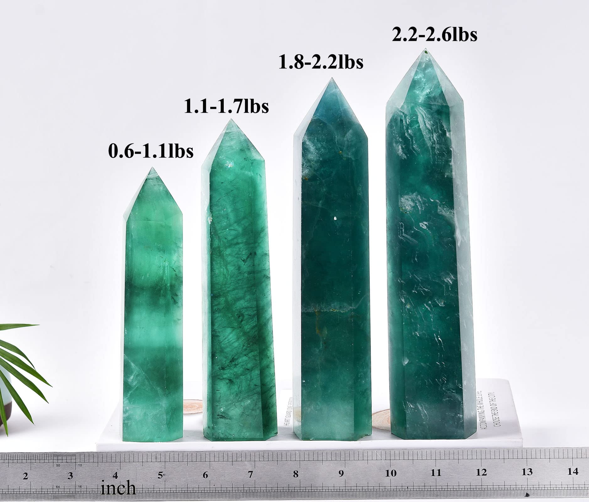 AMOYSTONE Green Fluorite Obelisk wand detail ideal for chakra balancing routines.