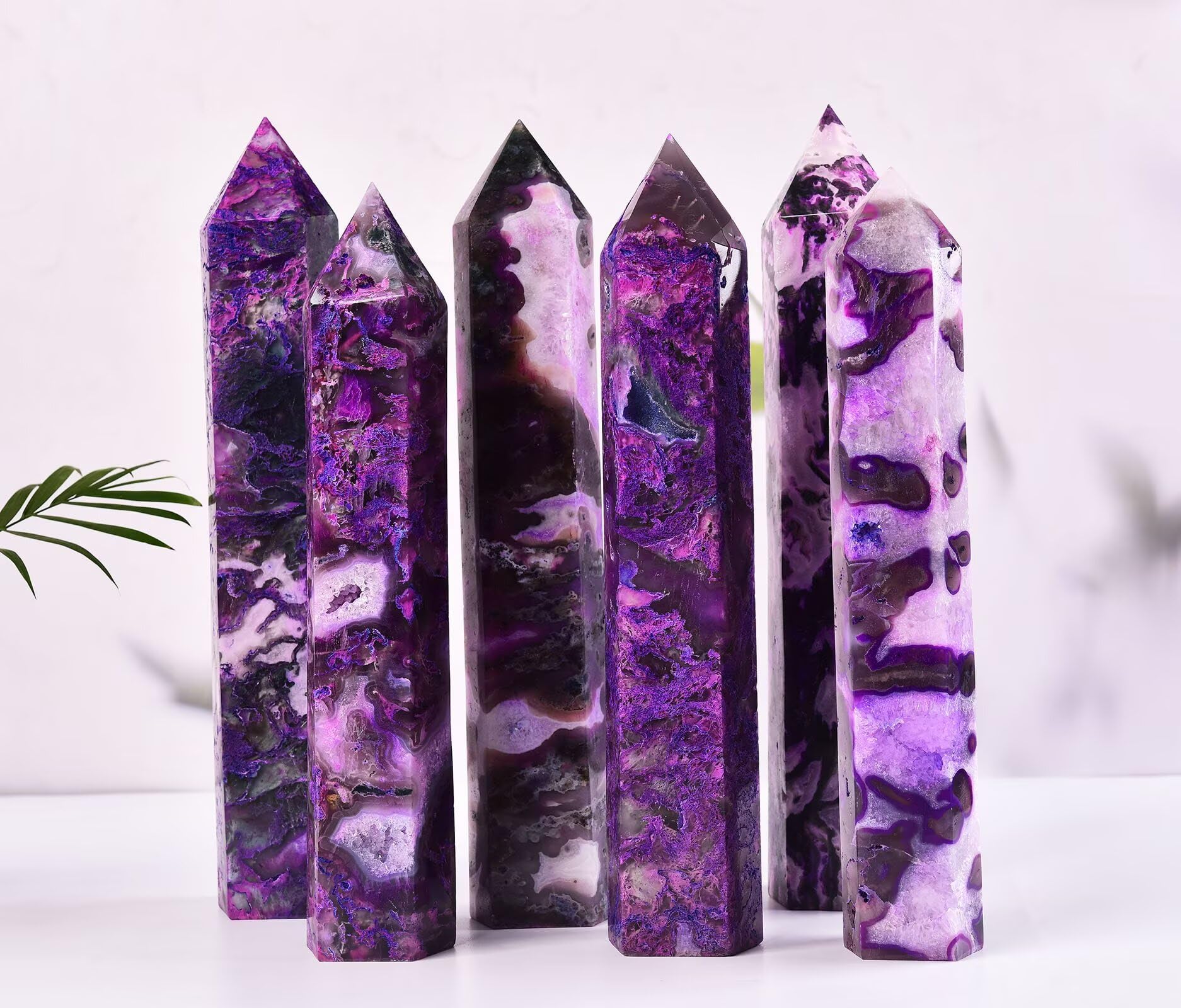 AMOYSTONE hand-polished wand with unique color variations for collection