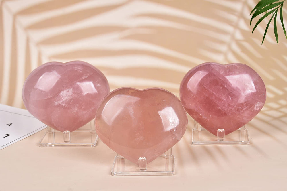 AMOYSTONE Heart crystal display for decorative ambiance