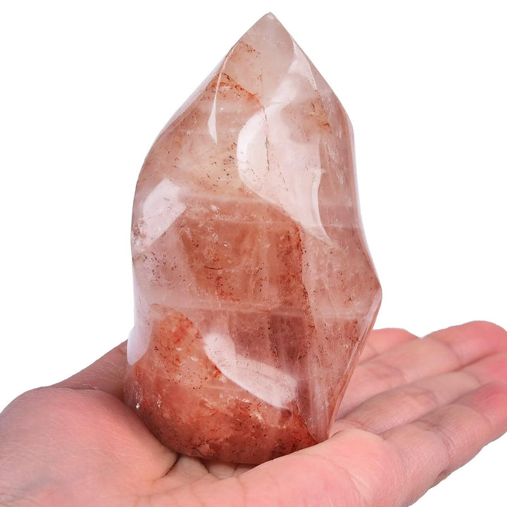 AMOYSTONE hematite-included quartz showcasing star-like patterns, ideal for meditation ambiance