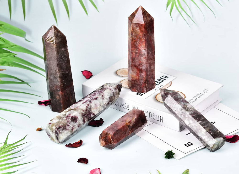 AMOYSTONE Hematoid Quartz wand gift idea for crystal lovers.