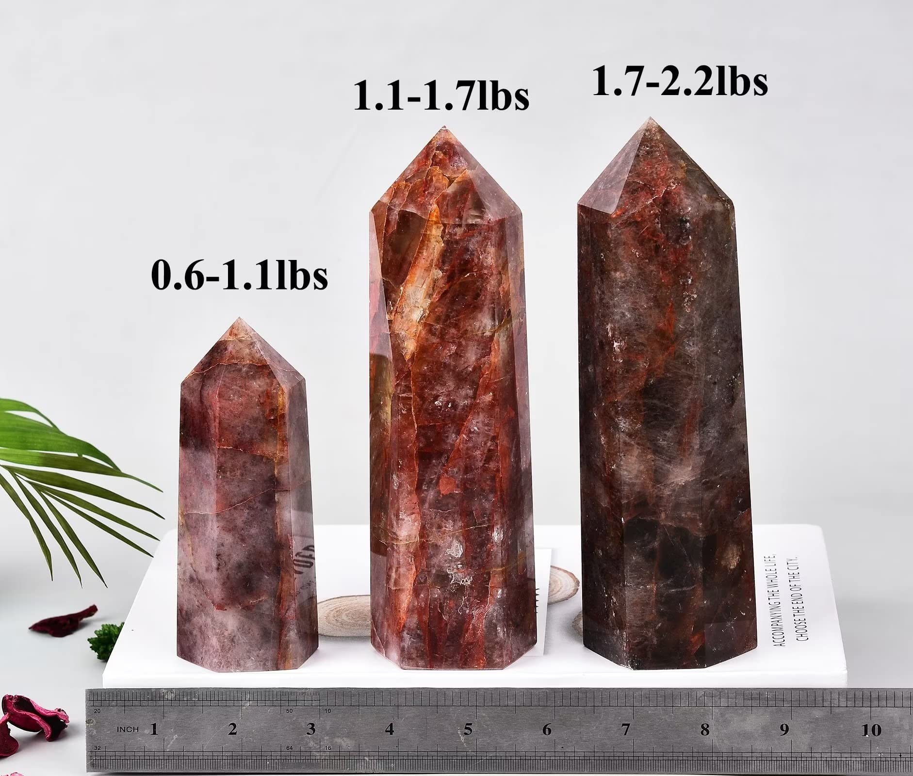 AMOYSTONE Hematoid Quartz wand in meditation space supports calm ambiance.