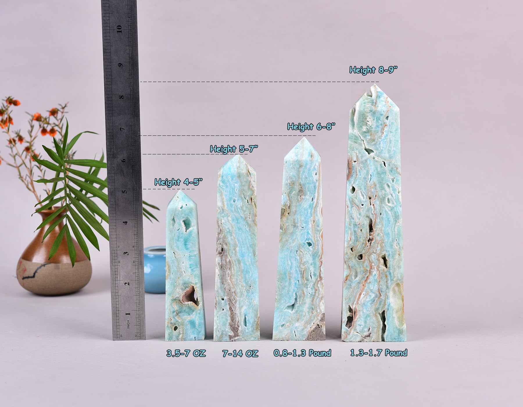 AMOYSTONE Hemimorphite pillar geometry complements mineral displays