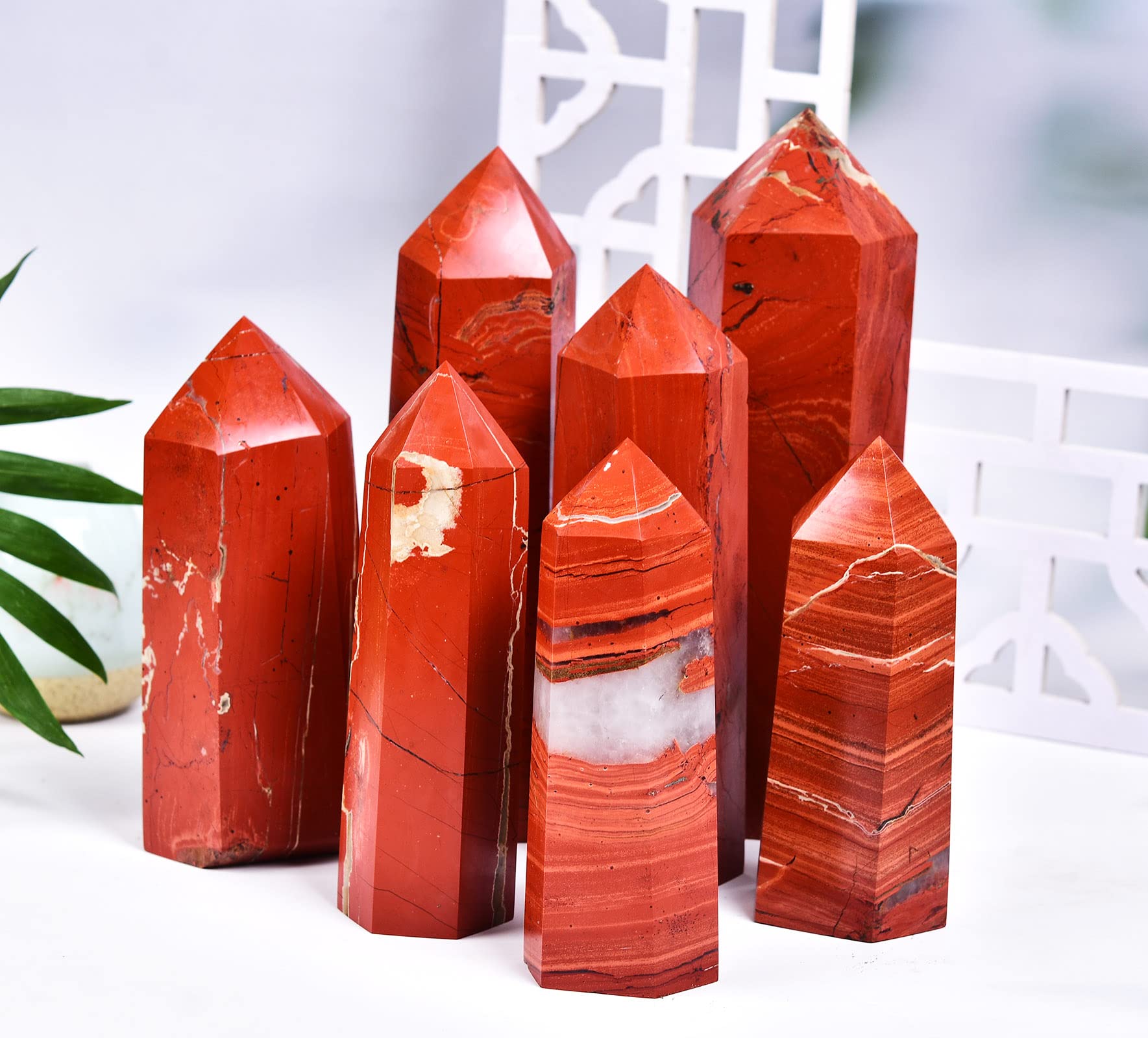 AMOYSTONE red Jasper decor wand adds tranquil ambiance to any space.