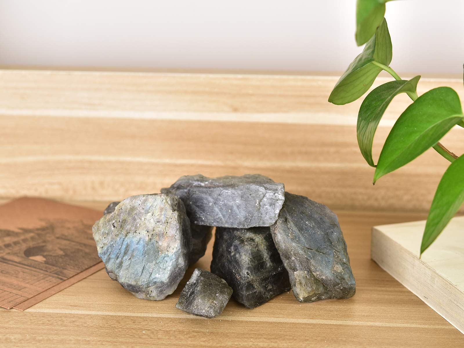 AMOYSTONE Labradorite chakra-work accent piece for study and decor.