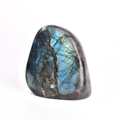 AMOYSTONE Labradorite slab iridescent flash close-up highlights blue green shimmer