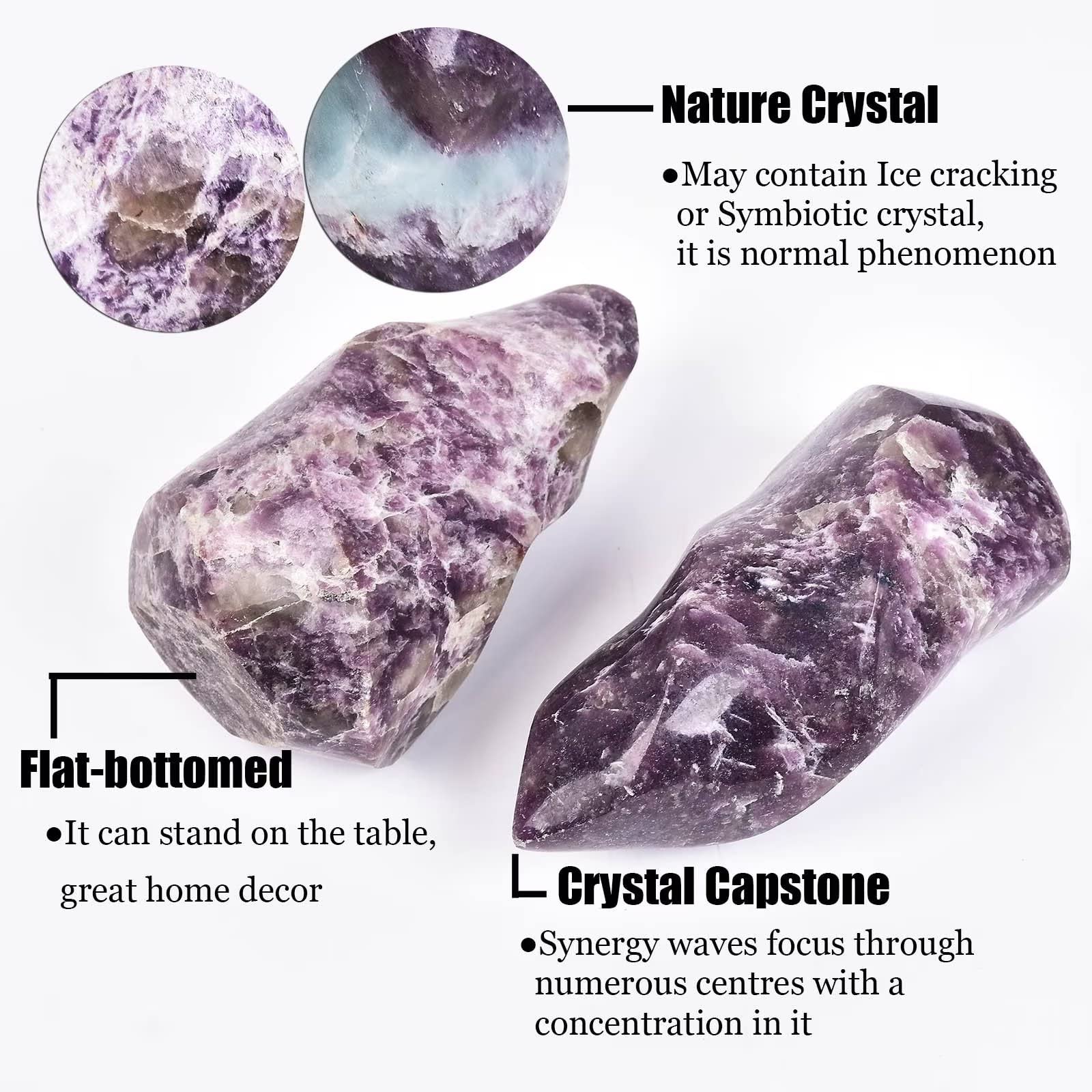 AMOYSTONE lilac Lepidolite close-up highlighting soothing energy for meditation