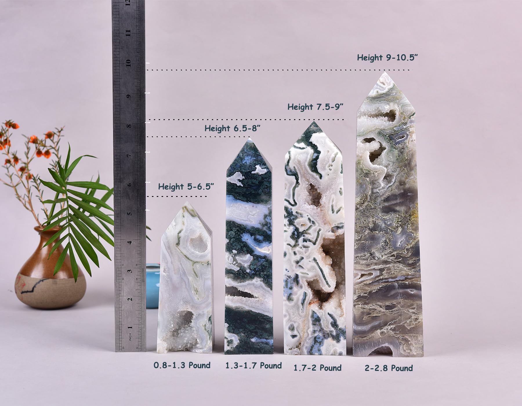 AMOYSTONE moss agate flow captures soothing energy during yoga or home spa rituals