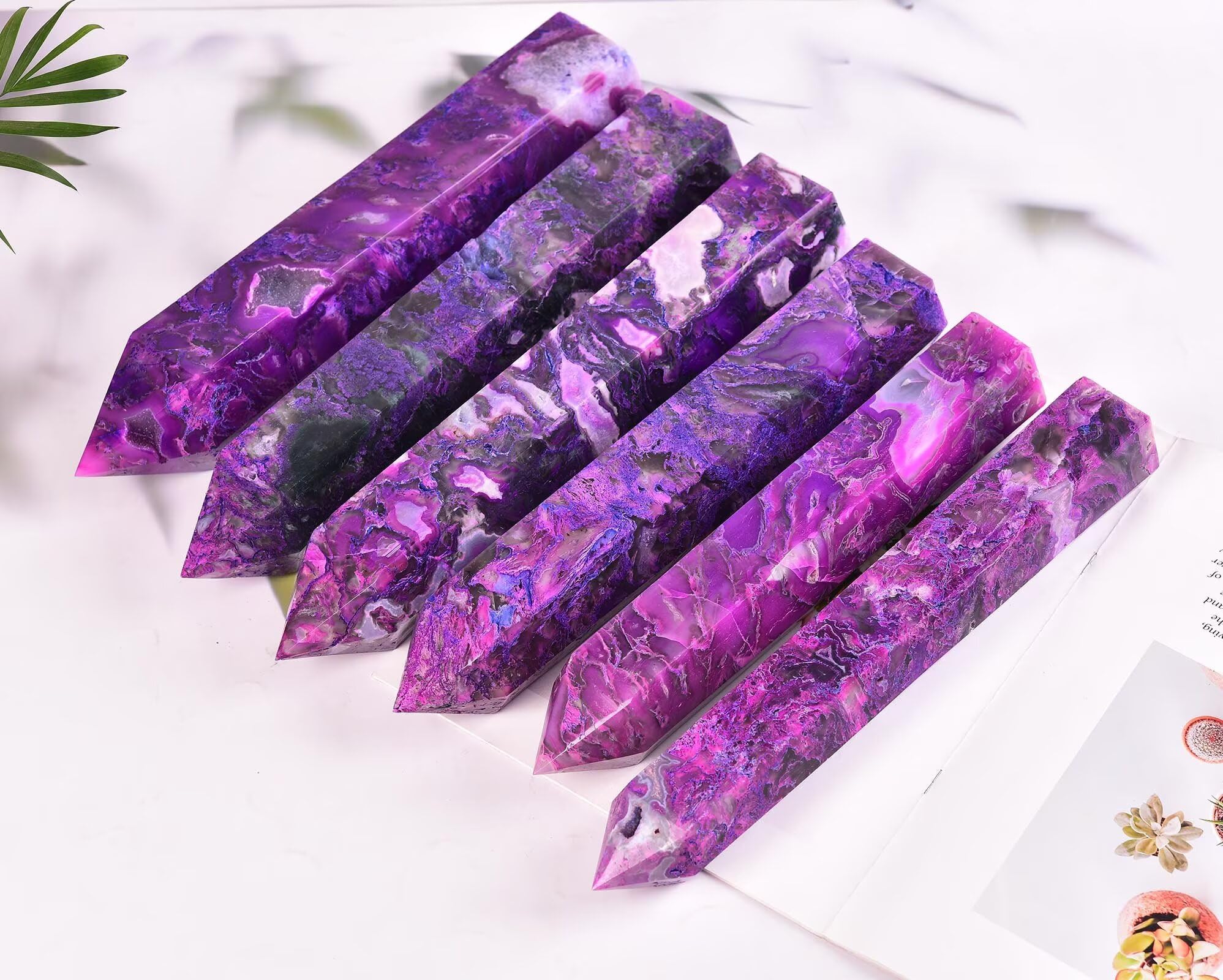 AMOYSTONE moss agate pillar supports chakra balancing during yoga