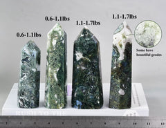 AMOYSTONE Moss Agate wand six-faceted design for precise focus