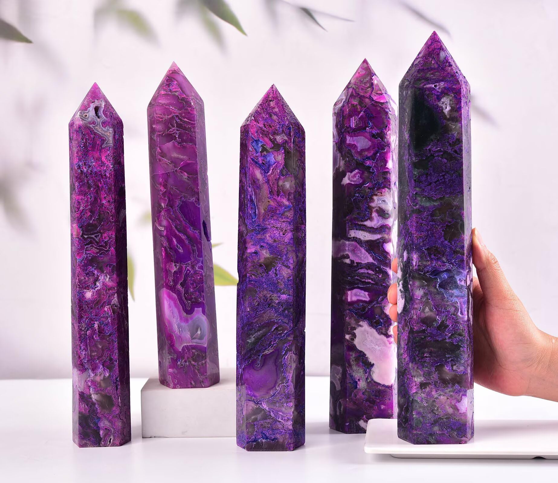 AMOYSTONE natural crystal obelisk promotes peaceful ambience in any room