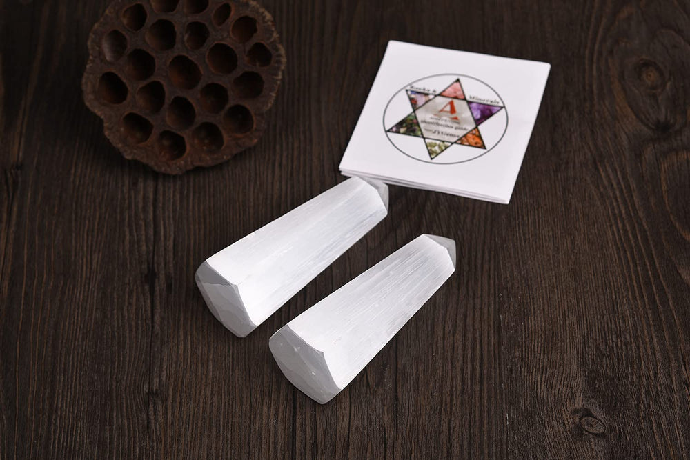 AMOYSTONE 4.0 inch selenite tower supports meditation routines