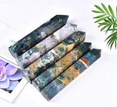 AMOYSTONE Ocean Jasper wand energy focus point for targeted relaxation