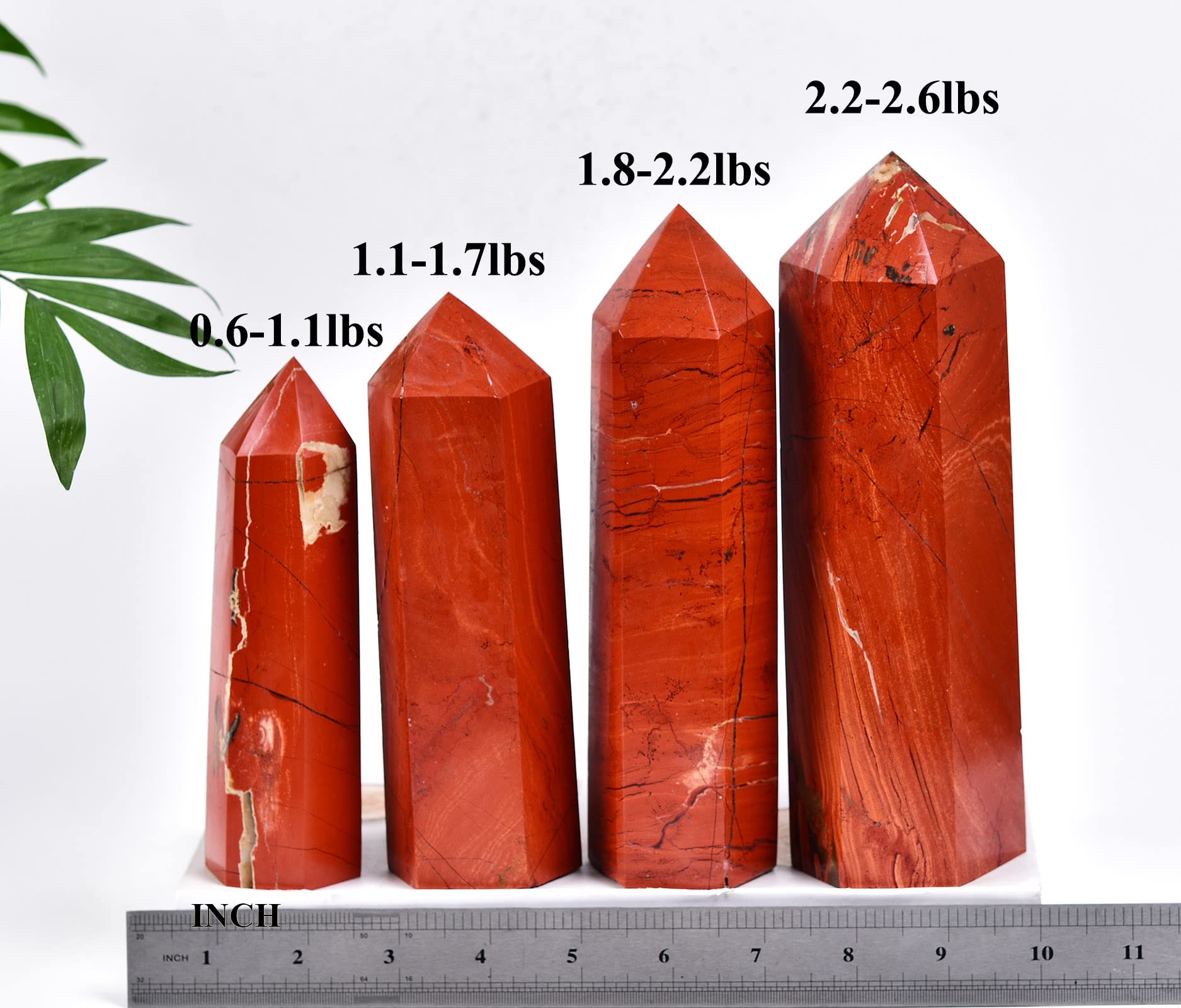 AMOYSTONE polished red Jasper wand enhances concentration and emotional clarity.