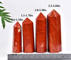 AMOYSTONE polished red Jasper wand enhances concentration and emotional clarity.