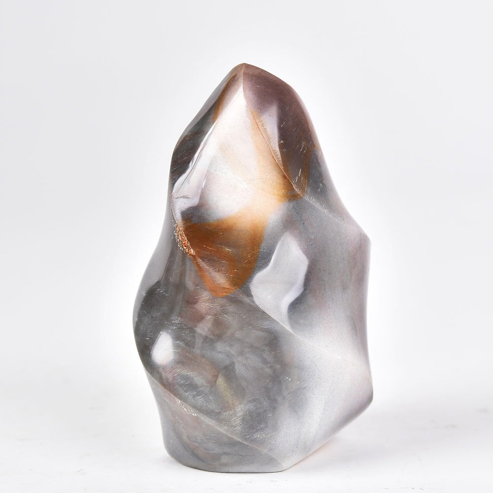 AMOYSTONE Polychrome Jasper with crystal capstone as a centerpiece for calm spaces