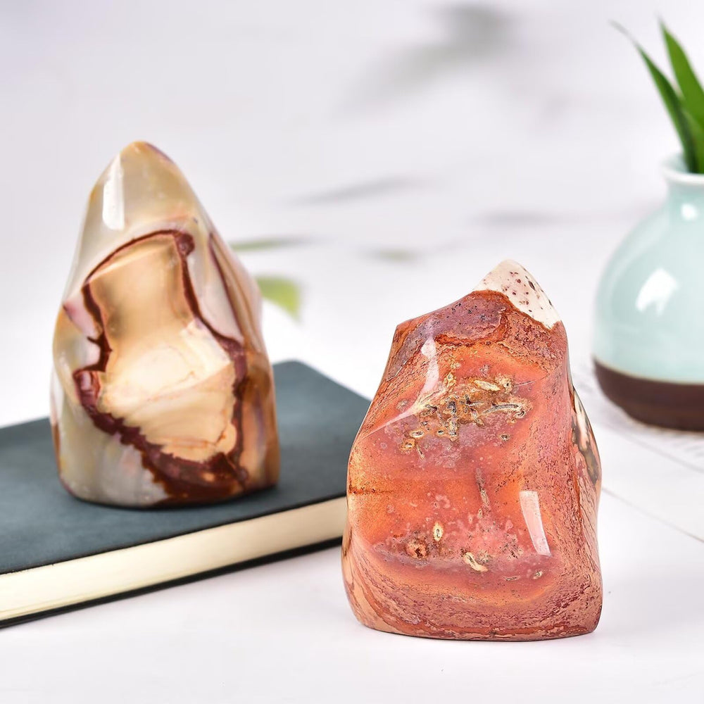 AMOYSTONE polychrome jasper flame tower makes a thoughtful gift for crystal lovers