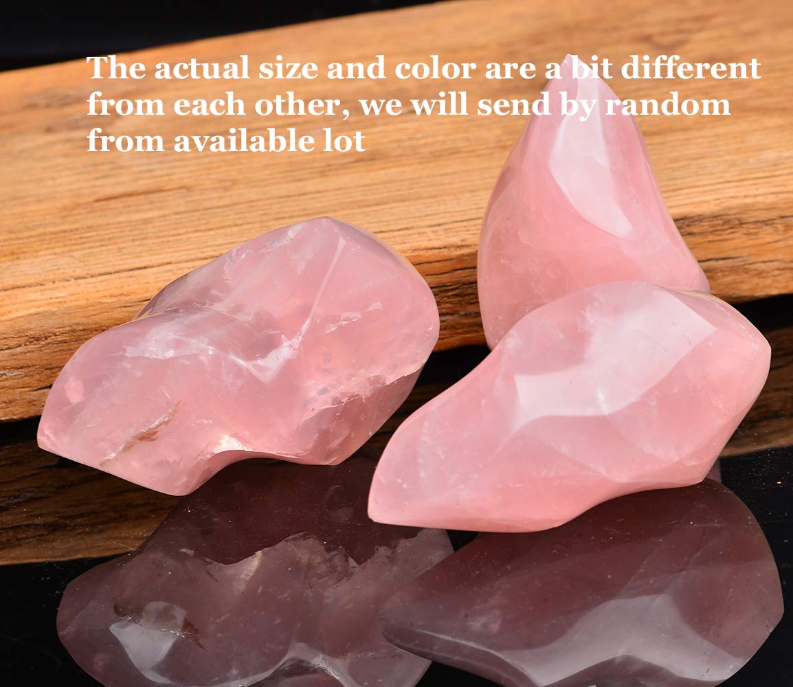 AMOYSTONE Rose Quartz Flame Tower top view emphasizes balanced energy alignment.