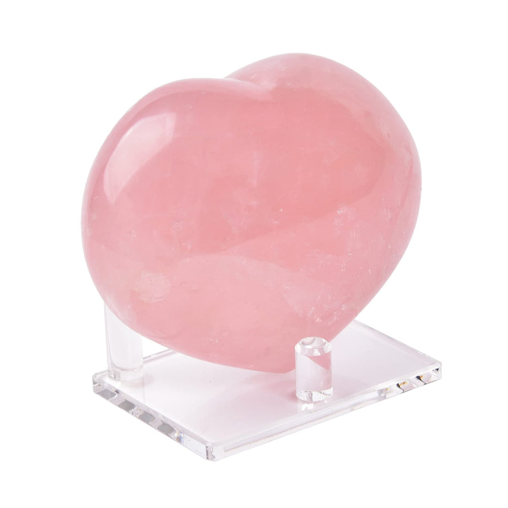 AMOYSTONE Rose Quartz Heart large for meditation and serene energy