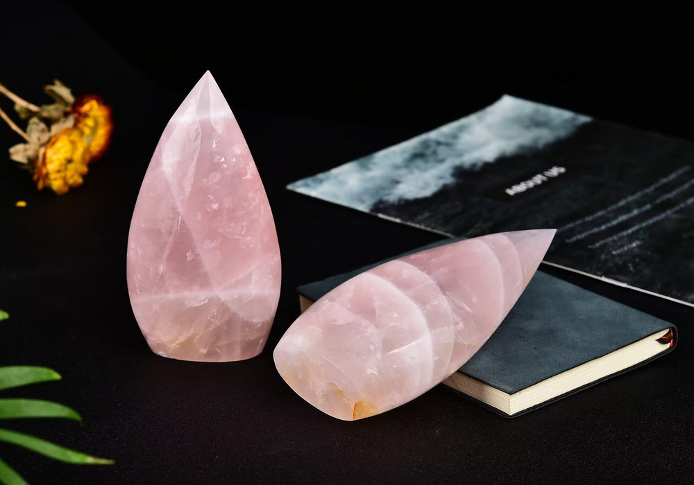 AMOYSTONE Rose quartz meditation ambience piece enhancing calm spaces