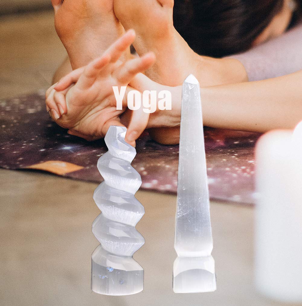AMOYSTONE Selenite Tower arrives gift-ready for crystal lovers.