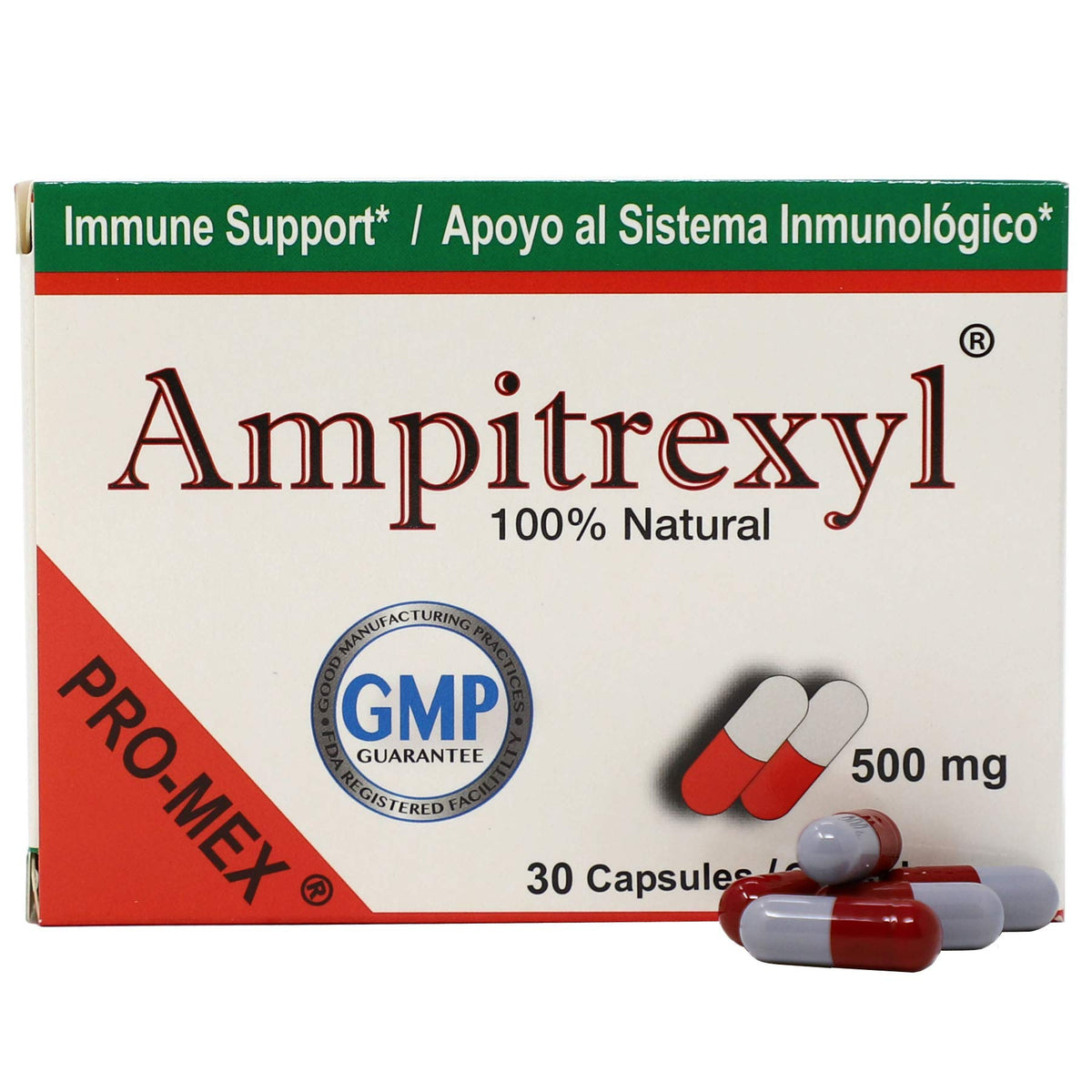 Ampitrexyl immunity bottle on a desk, supports daily immune health.
