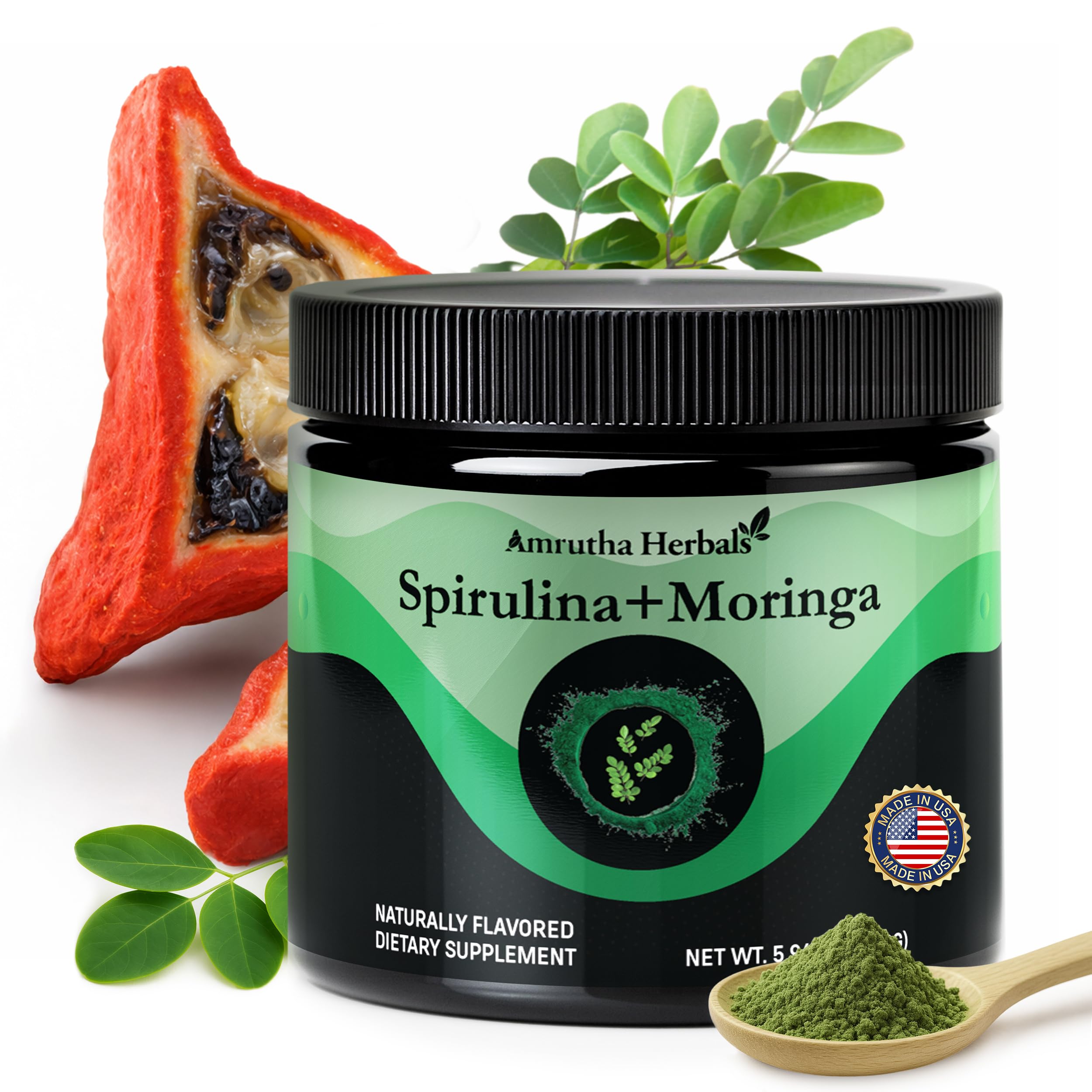 Amrutha Herbals powder scoop ready for smoothies and drinks