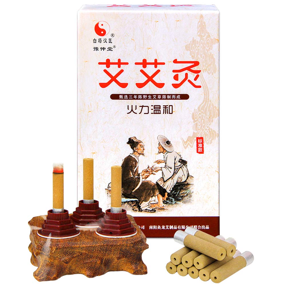 AMTOOCH Moxa sticks mini roll mugwort 40mm for gentle warmth at acupuncture points.