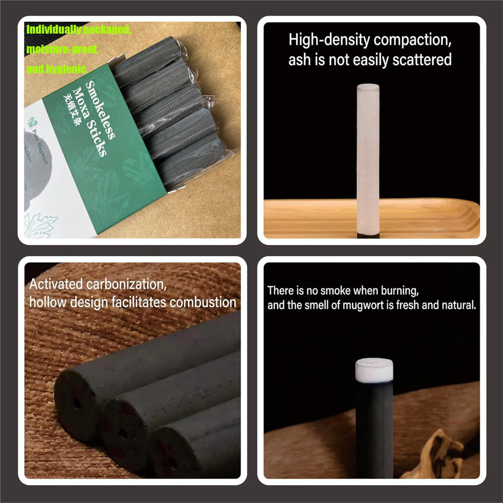 AMTOOCH Smokeless Moxa Sticks 5-pack packaging ready for home use.