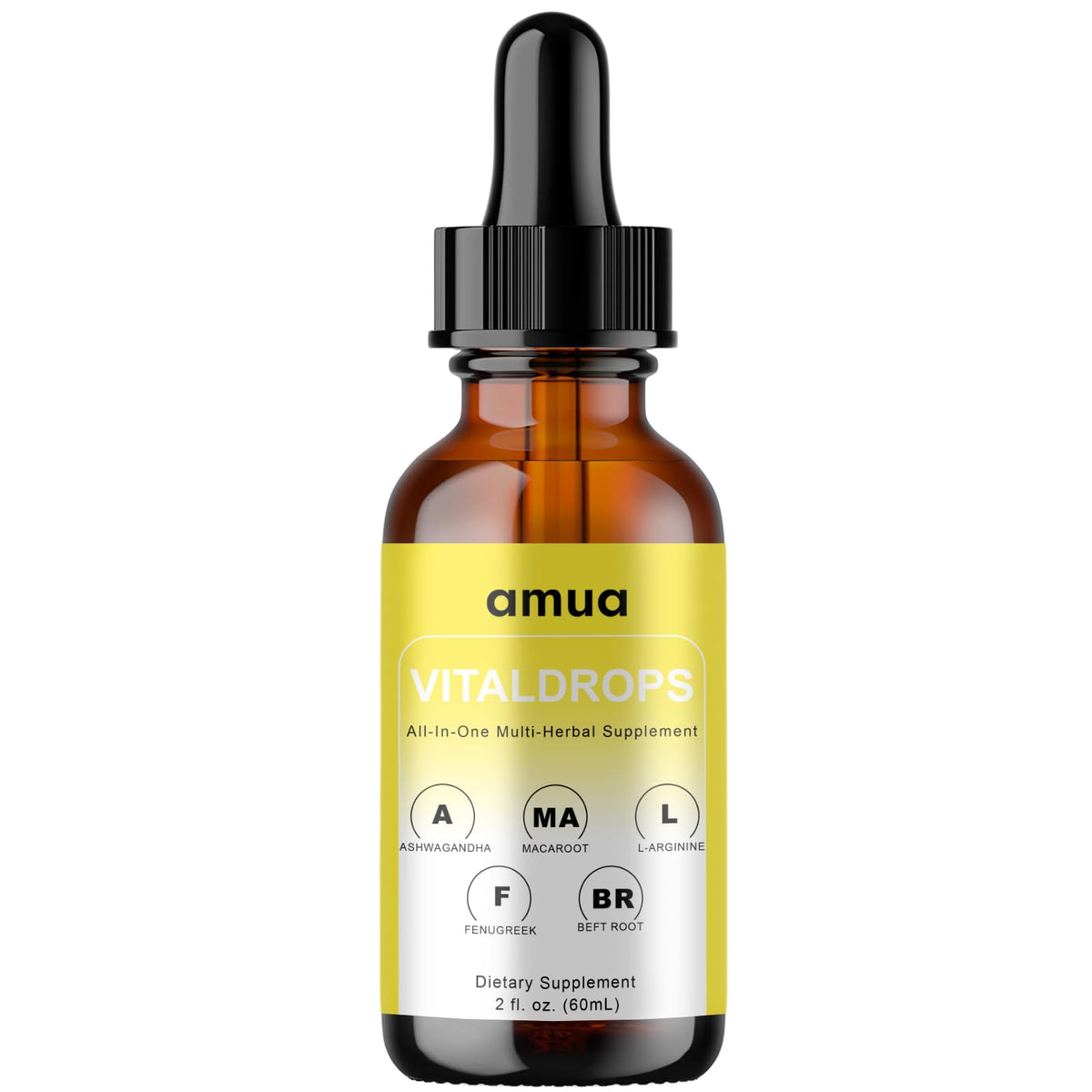 AMUA Vital Drops bottle ready for daily balance and energy.