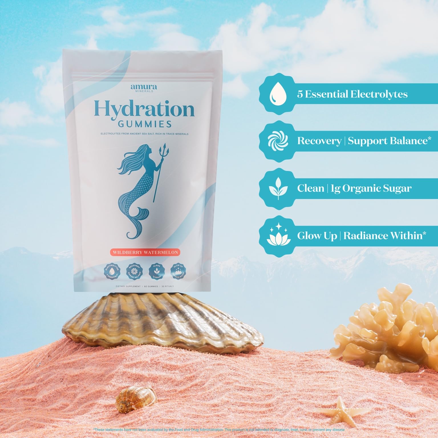 Amura Minerals gummy close-up for Amura Minerals hydration during workouts.