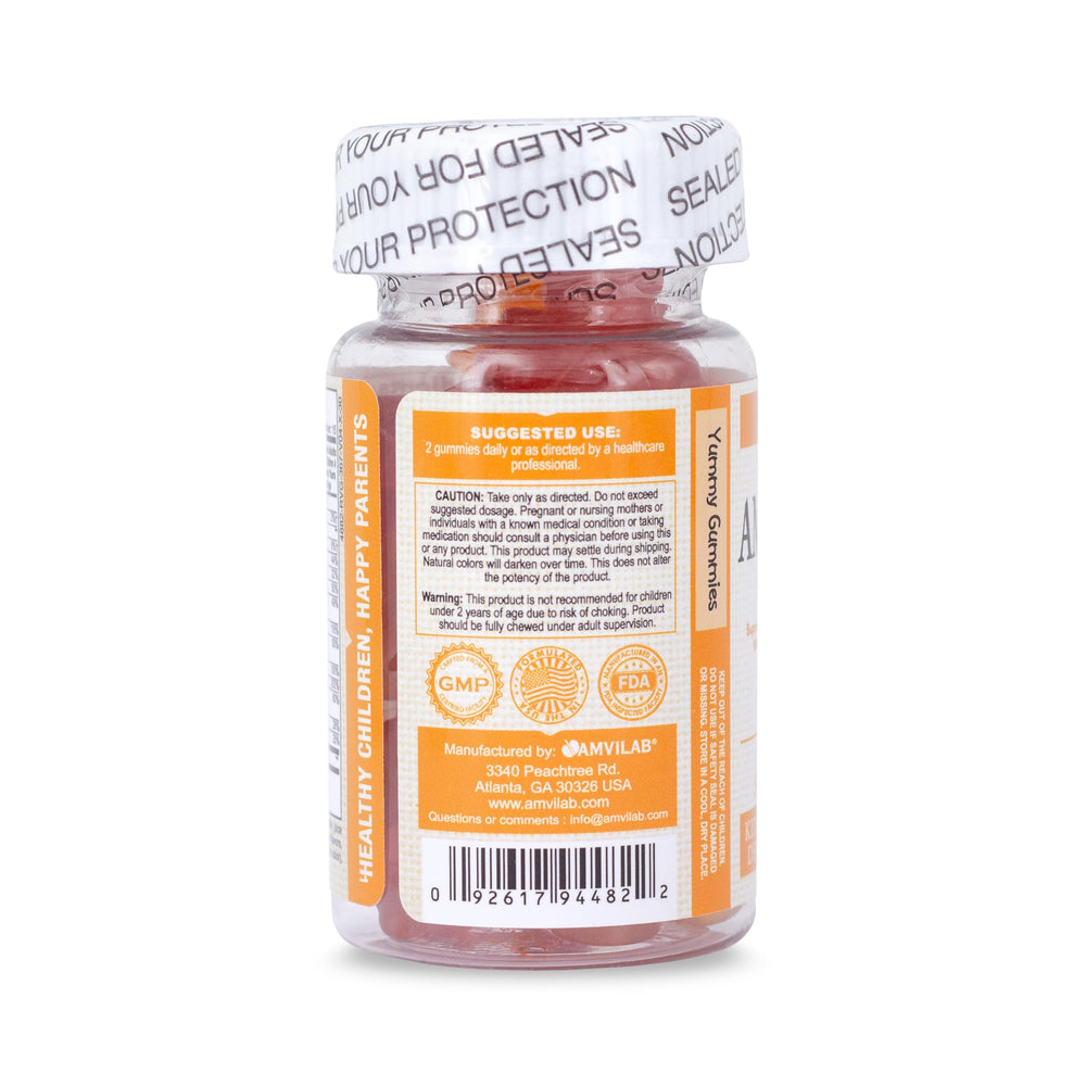 AMVILAB Amevit Kids Gummy packaging-label conveys trust and quality.