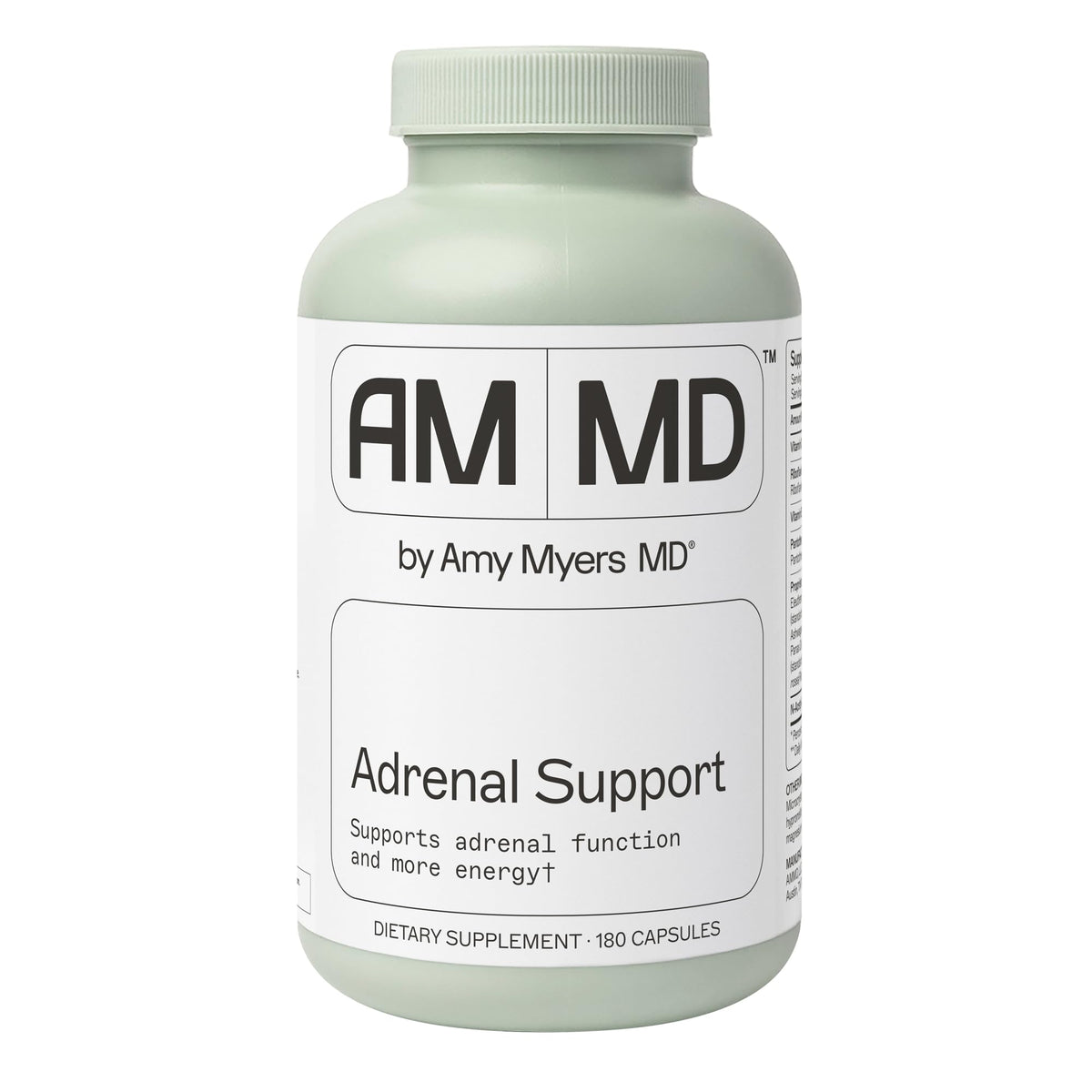 Amy Myers MD Adrenal Support bottle front showing clean, gluten-free formula for daily energy.