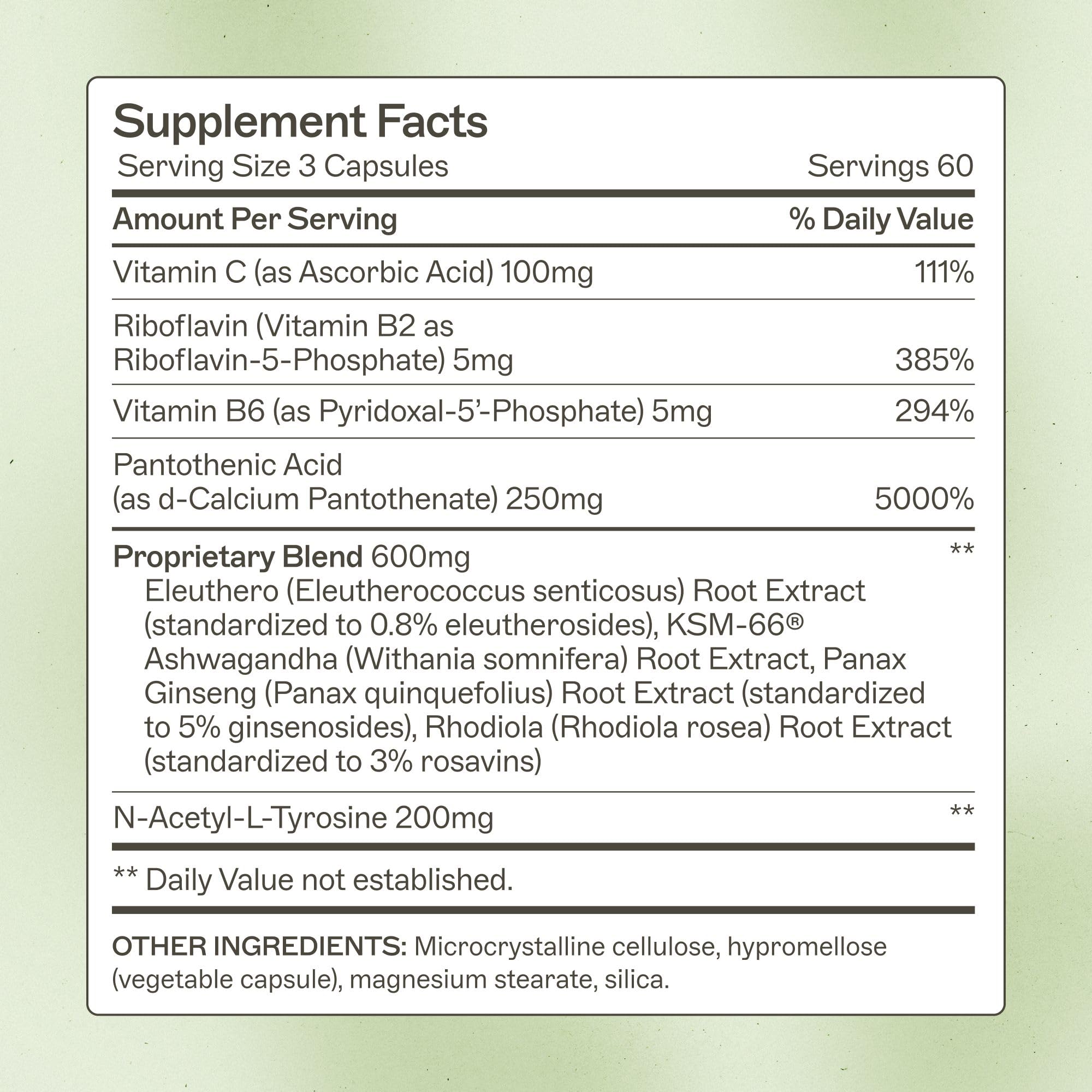 Amy Myers MD Adrenal Support capsules closeup highlighting herbal blend for stress resilience.