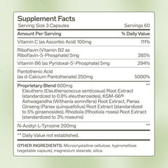 Amy Myers MD Adrenal Support capsules closeup highlighting herbal blend for stress resilience.