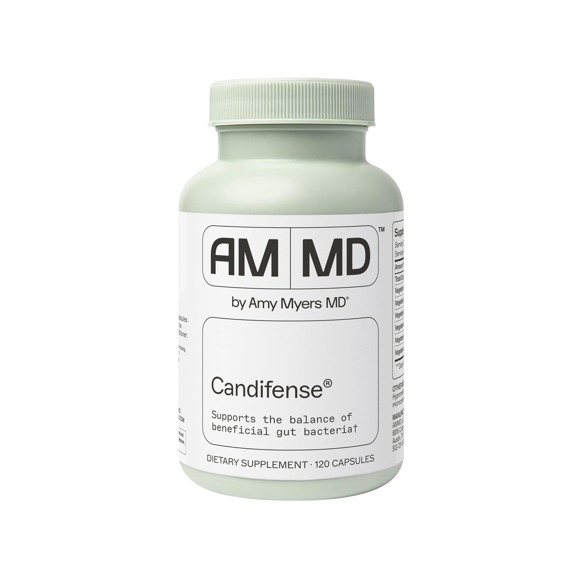 Amy Myers MD Candifense bottle front showing the product that supports gut balance