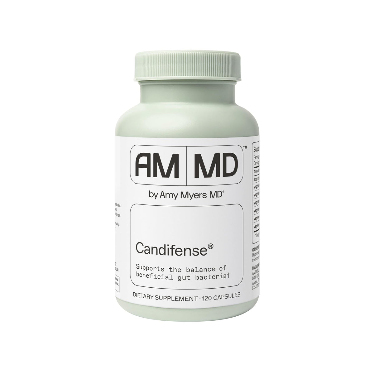 Amy Myers MD Candifense bottle front showing the product that supports gut balance