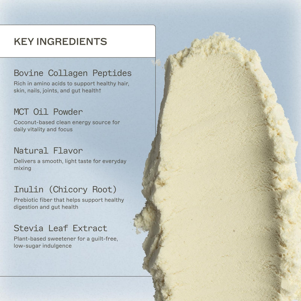 Amy Myers MD collagen peptide scoop highlighting gut-supporting protein blend.