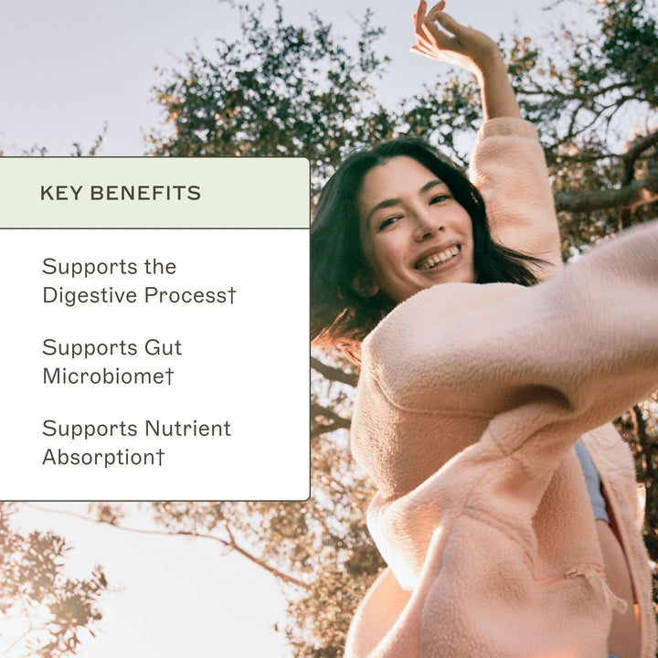 Amy Myers MD Complete Enzymes bottle on counter conveys simple daily ritual.